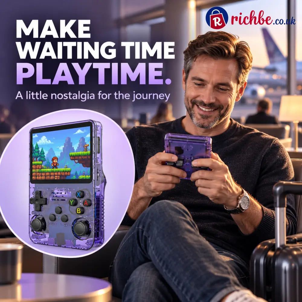 R36S retro handheld gaming on a journey