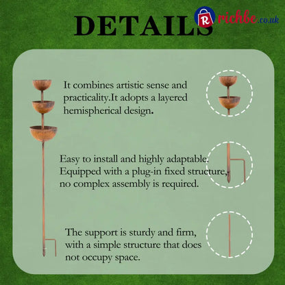 🌧️ Rain Catcher - Plant Support🐦 Metal Garden Ornament