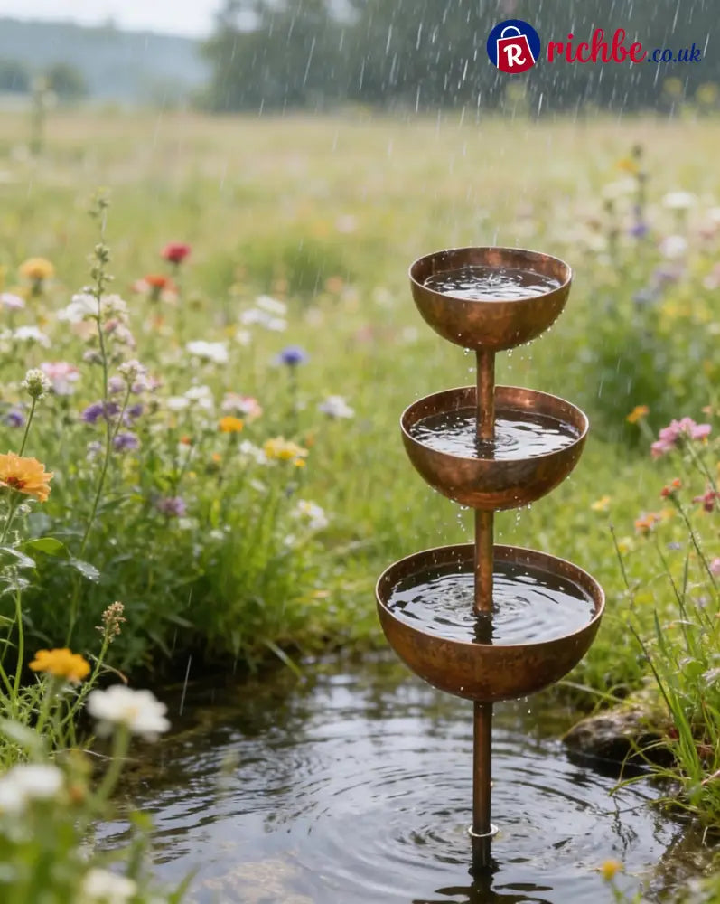 🌧️ Rain Catcher - Plant Support🐦 Metal Garden Ornament