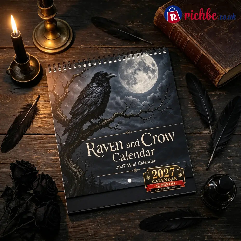 🐦‍⬛Raven & Crow 2027 Wall Calendar, 12 Months of Moonlit Gothic Art🖤 - 2027 CALENDAR