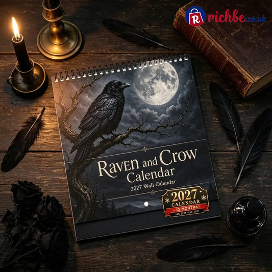 🐦‍⬛Raven & Crow 2027 Wall Calendar, 12 Months of Moonlit Gothic Art🖤 - 2027 CALENDAR