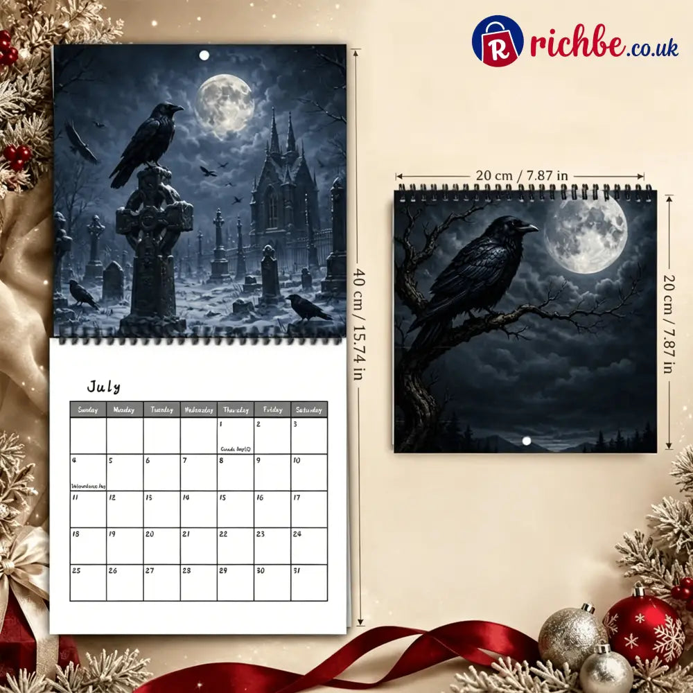 🐦‍⬛Raven & Crow 2027 Wall Calendar, 12 Months of Moonlit Gothic Art🖤 - 2027 CALENDAR