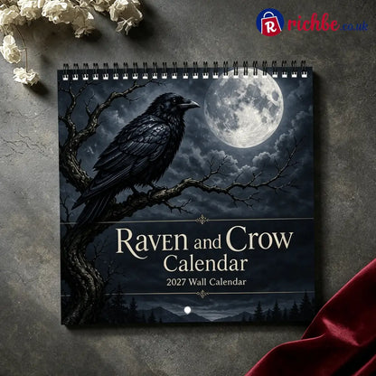 🐦‍⬛Raven & Crow 2027 Wall Calendar, 12 Months of Moonlit Gothic Art🖤 - 2027 CALENDAR