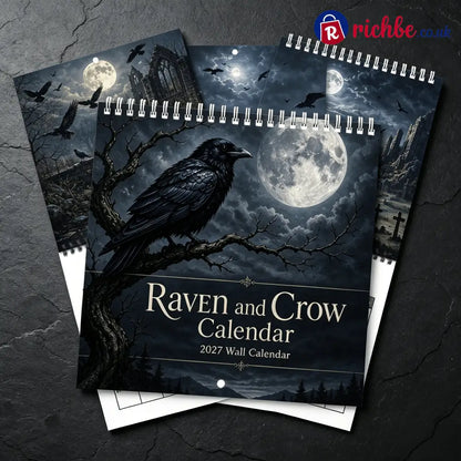 🐦‍⬛Raven & Crow 2027 Wall Calendar, 12 Months of Moonlit Gothic Art🖤 - 2027 CALENDAR
