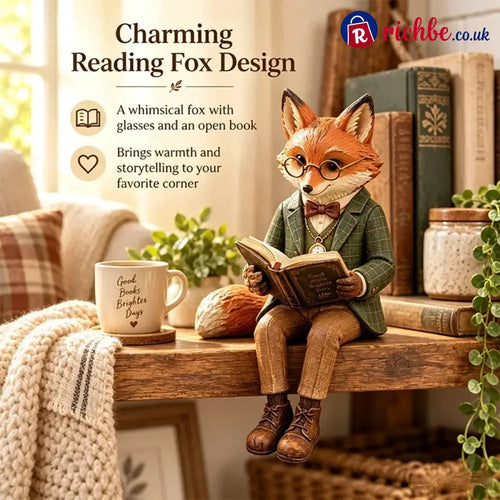 🦊 Reading Fox Ornament | Whimsical Woodland Decor For Book Lovers