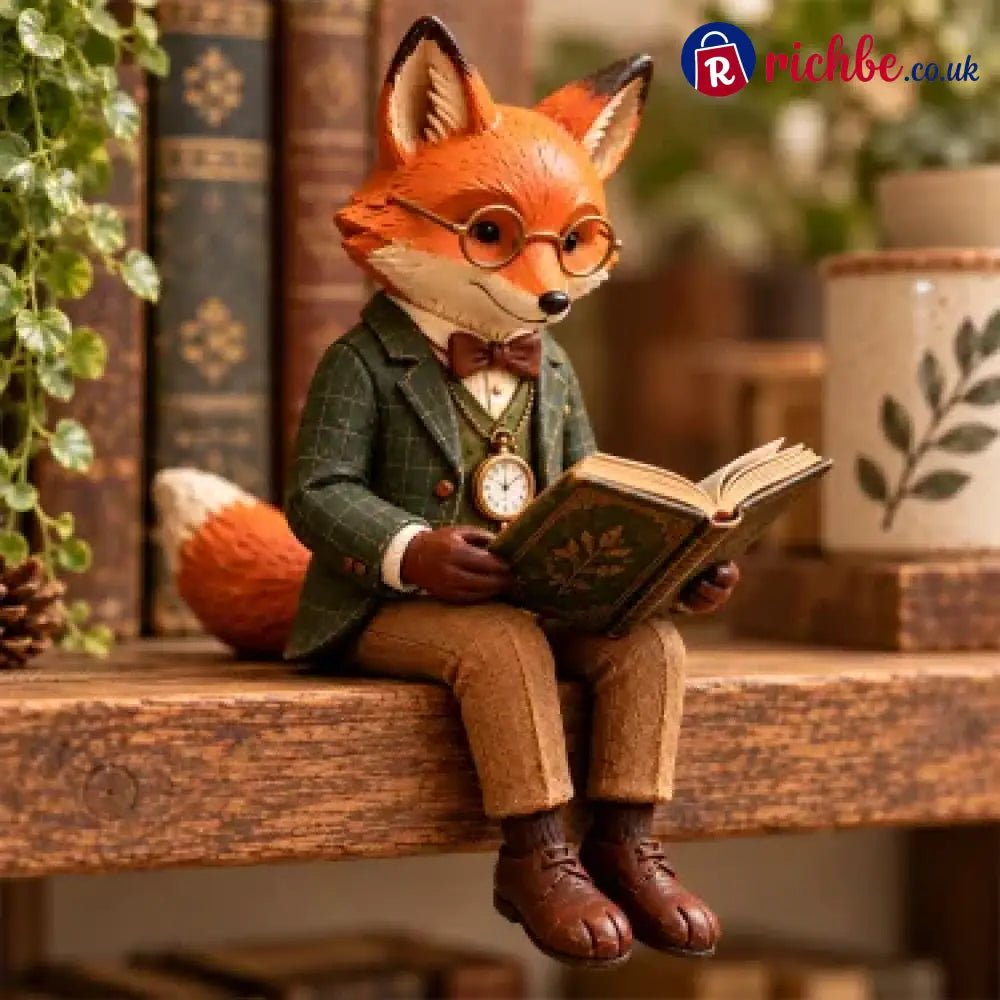🦊 Reading Fox Ornament | Whimsical Woodland Decor For Book Lovers