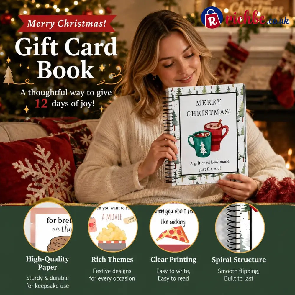 🔥🎁Ready for Christmas!🎅Christmas Gift Card Booklet -👍DIY Spiral-Bound Christmas Gift Card Holder Book - Christmas