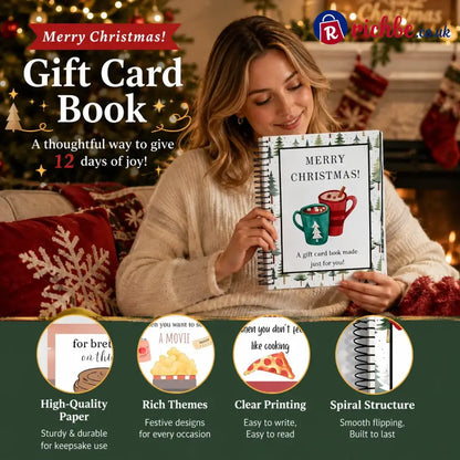 🔥🎁Ready for Christmas!🎅Christmas Gift Card Booklet -👍DIY Spiral-Bound Christmas Gift Card Holder Book - Christmas