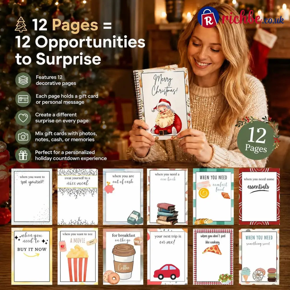 🔥🎁Ready for Christmas!🎅Christmas Gift Card Booklet -👍DIY Spiral-Bound Christmas Gift Card Holder Book - Christmas