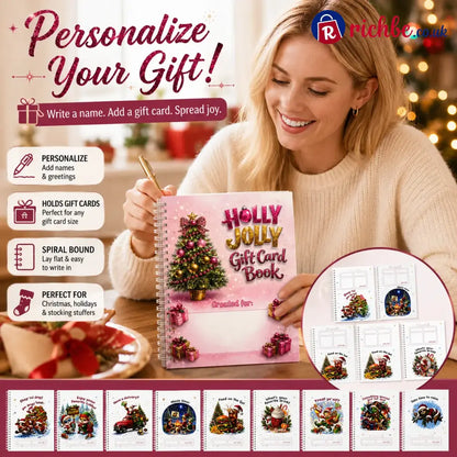 🔥🎁Ready for Christmas!🎅Christmas Gift Card Booklet -👍DIY Spiral-Bound Christmas Gift Card Holder Book - Christmas