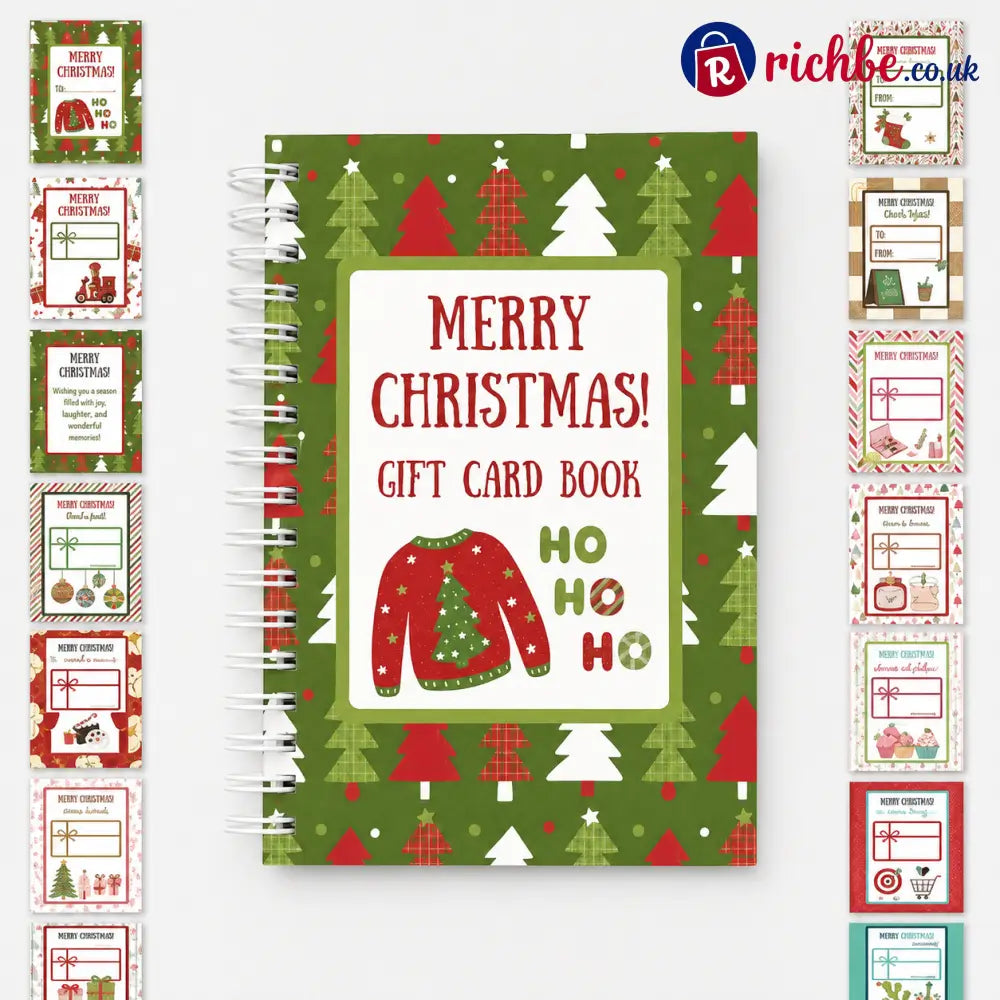 🔥🎁Ready for Christmas!🎅Christmas Gift Card Booklet -👍DIY Spiral-Bound Christmas Gift Card Holder Book - 👚Christmas