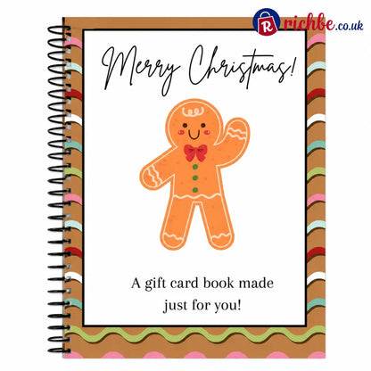 🔥🎁Ready for Christmas!🎅Christmas Gift Card Booklet -👍DIY Spiral-Bound Christmas Gift Card Holder Book - 🍪 Gingerbread