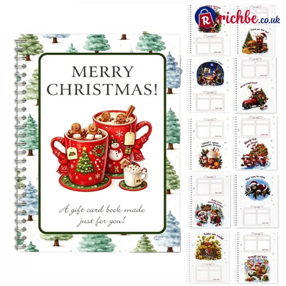 🔥🎁Ready for Christmas!🎅Christmas Gift Card Booklet -👍DIY Spiral-Bound Christmas Gift Card Holder Book - Gingerbread Man