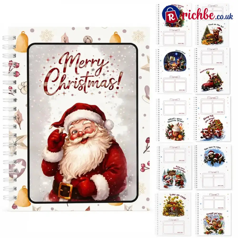 🔥🎁Ready for Christmas!🎅Christmas Gift Card Booklet -👍DIY Spiral-Bound Christmas Gift Card Holder Book - 🧑‍🎄Glamorous
