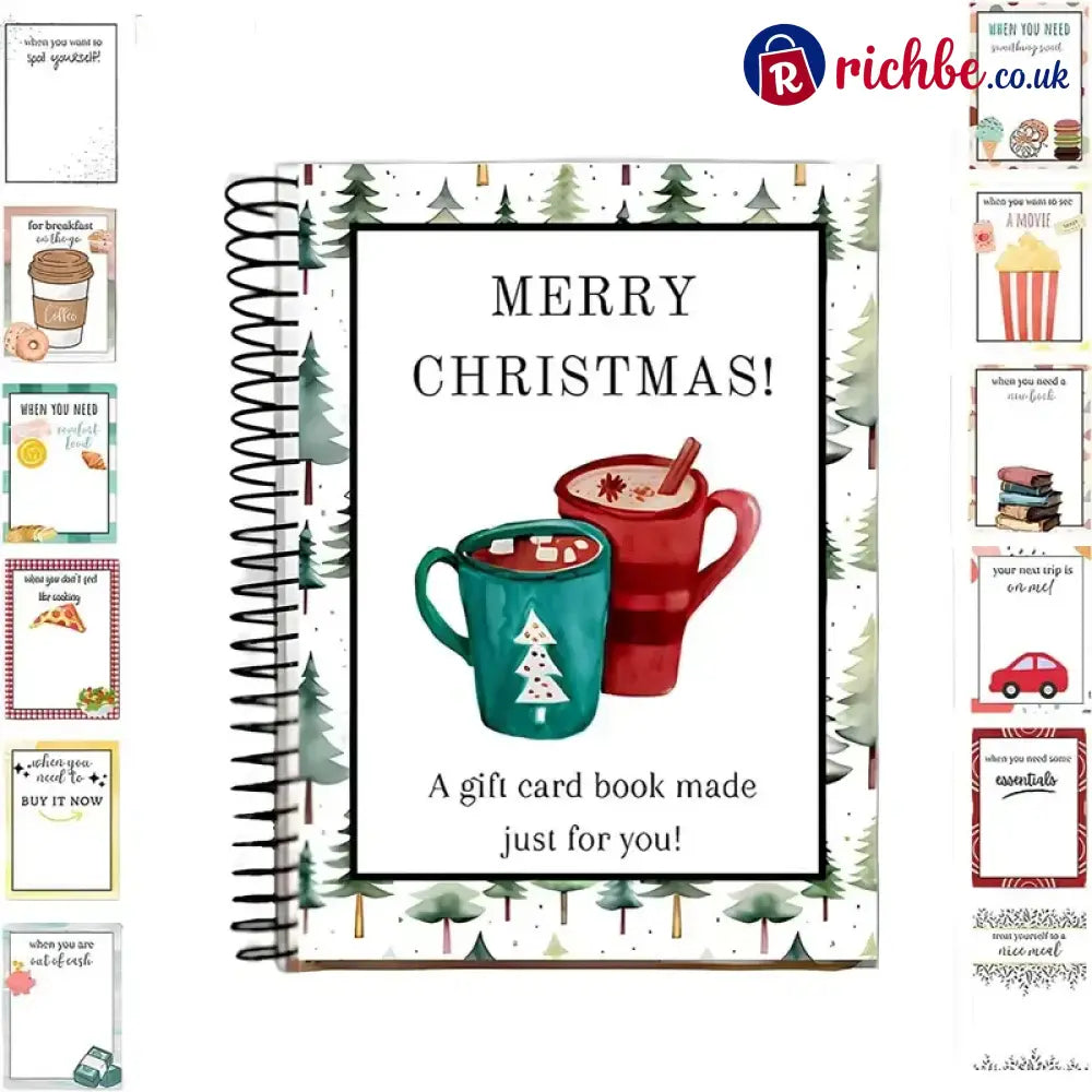 🔥🎁Ready for Christmas!🎅Christmas Gift Card Booklet -👍DIY Spiral-Bound Christmas Gift Card Holder Book - ☕ Christmas