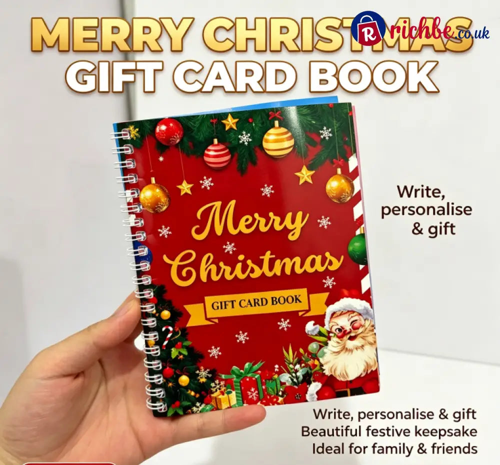 🔥🎁Ready for Christmas!🎅Christmas Gift Card Booklet -👍DIY Spiral-Bound Christmas Gift Card Holder Book - 🎅Red Santa