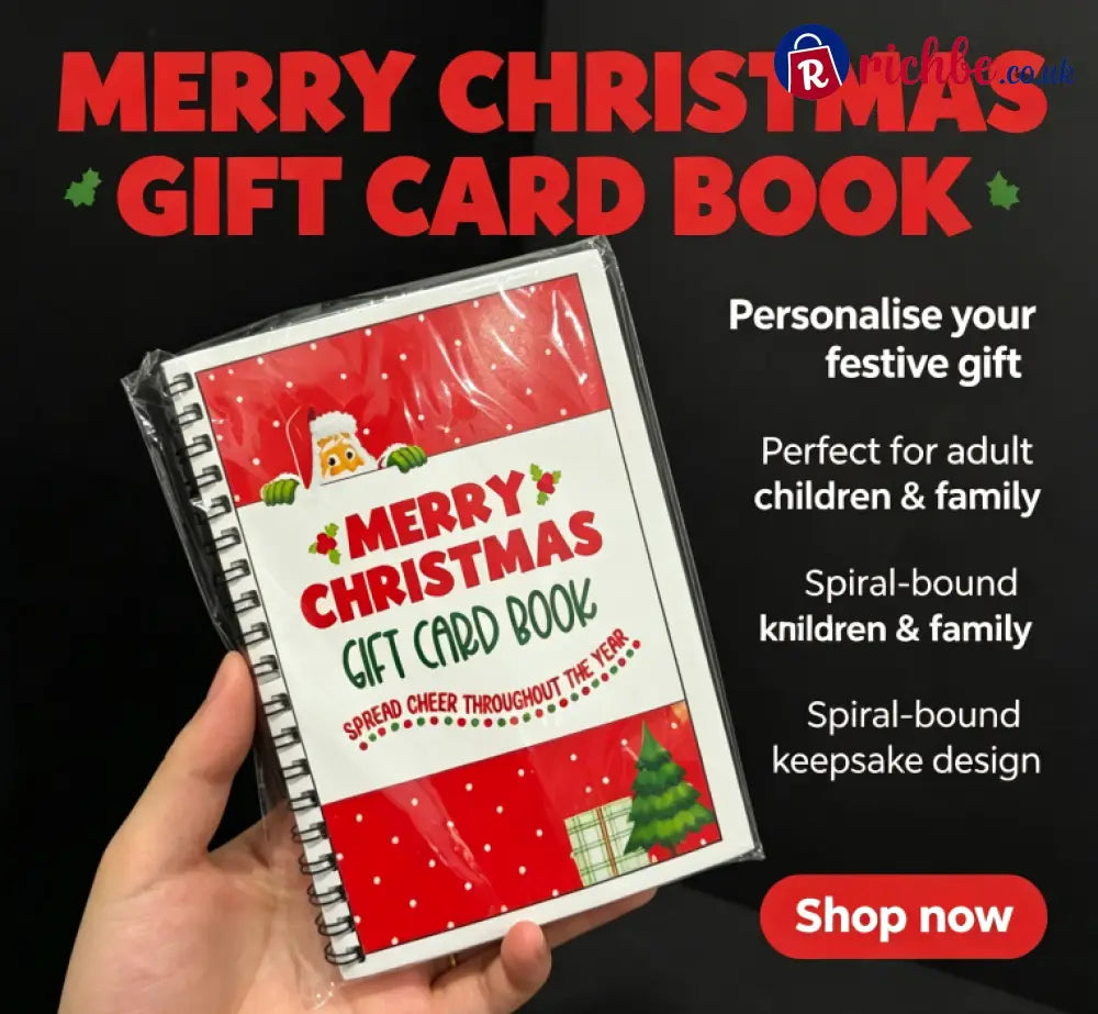 🔥🎁Ready for Christmas!🎅Christmas Gift Card Booklet -👍DIY Spiral-Bound Christmas Gift Card Holder Book - 🎅Red & white