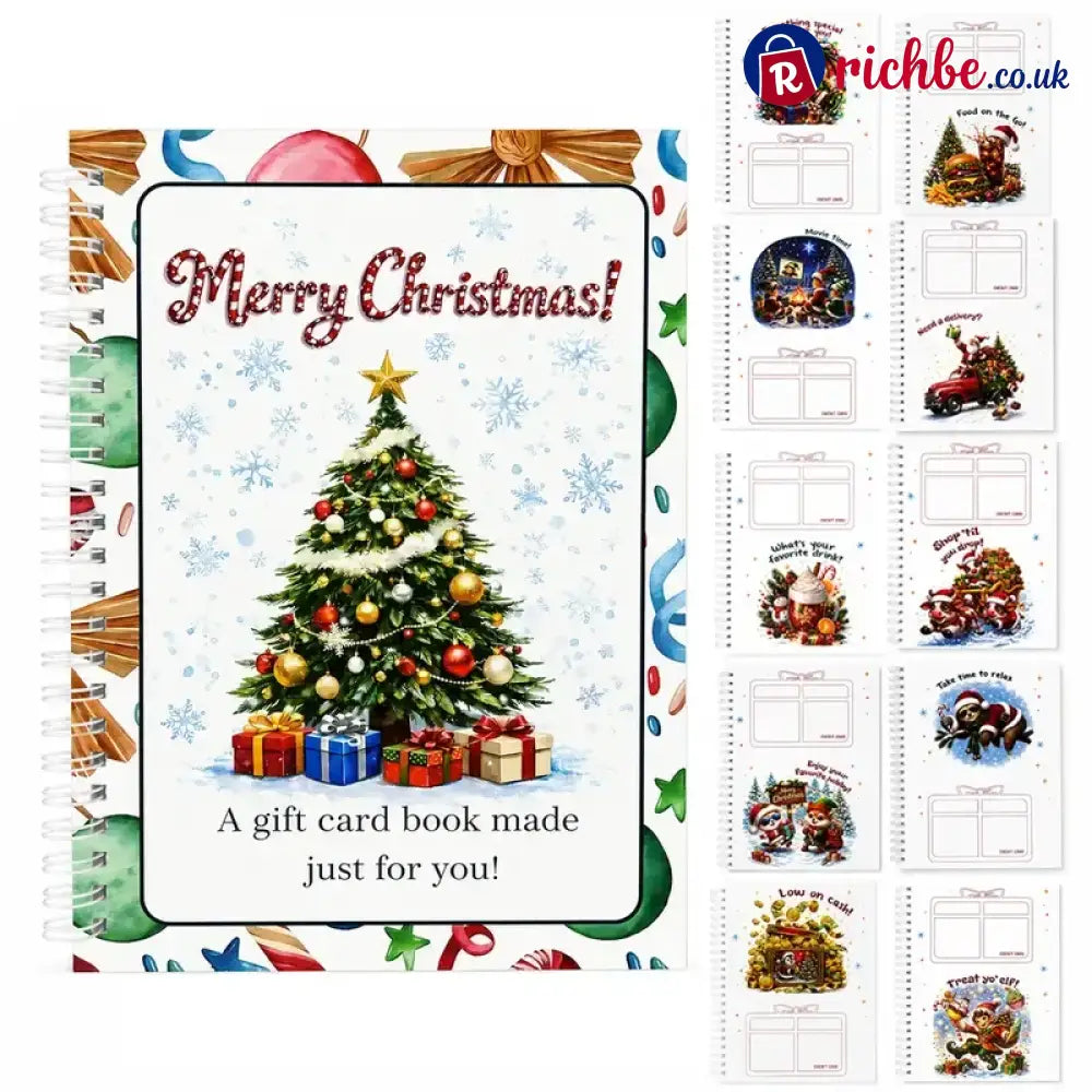 🔥🎁Ready for Christmas!🎅Christmas Gift Card Booklet -👍DIY Spiral-Bound Christmas Gift Card Holder Book - 🎄🎁Christmas