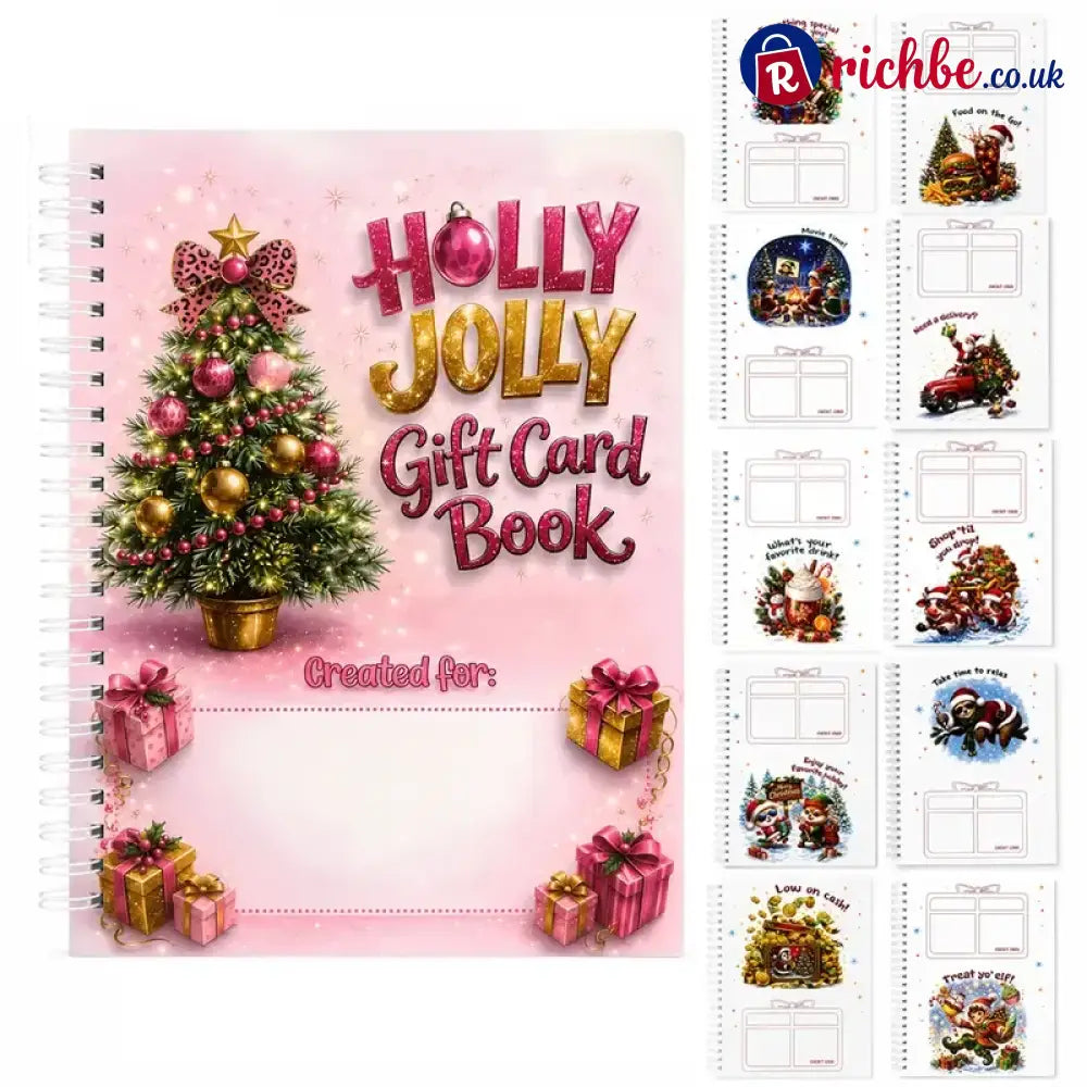 🔥🎁Ready for Christmas!🎅Christmas Gift Card Booklet -👍DIY Spiral-Bound Christmas Gift Card Holder Book - Christmas Tree
