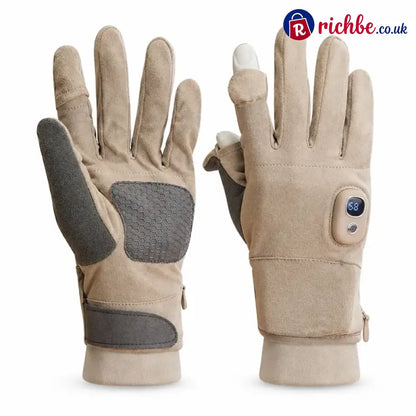 Khaki heated gloves, one size