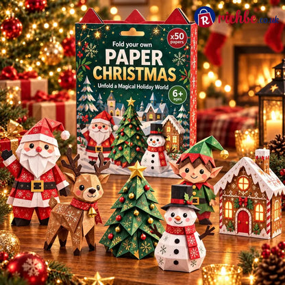 🧘Relaxing & Beginner-Friendly- 3D DIY Paper Christmas(💕Step-by-Step Guide Included) - 🎄Classic Christmas - All