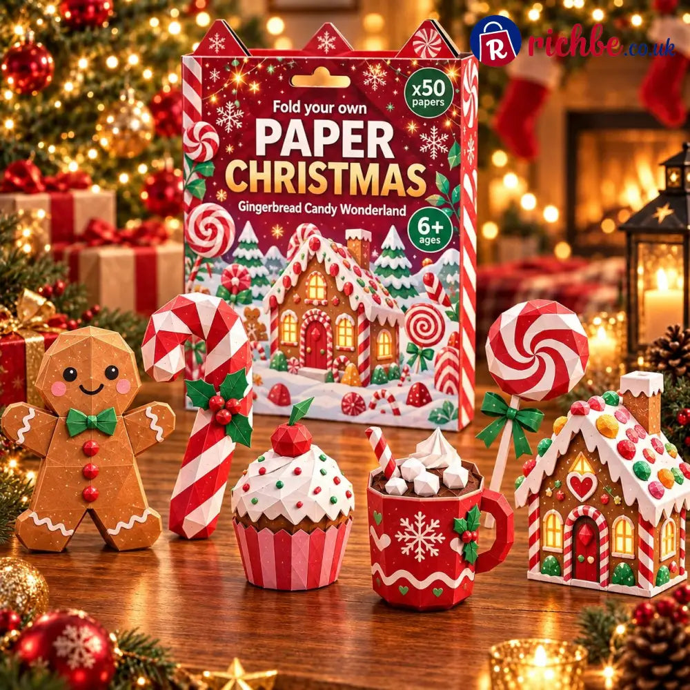 🧘Relaxing & Beginner-Friendly- 3D DIY Paper Christmas(💕Step-by-Step Guide Included) - 🍪Gingerbread Wonderland - All