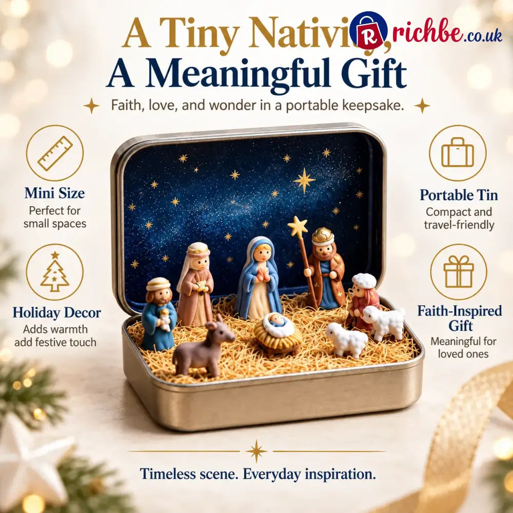 ✝️Religious Pocket-Size Mini Nativity Scene Set with Storage Box - Classic Nativity Scene
