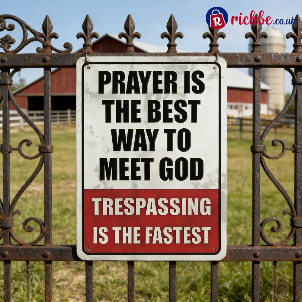 🎖️Retro Iron ’Prayer & Trespassing’ Wall Plaque(8 x 12 IN) - Buy 1