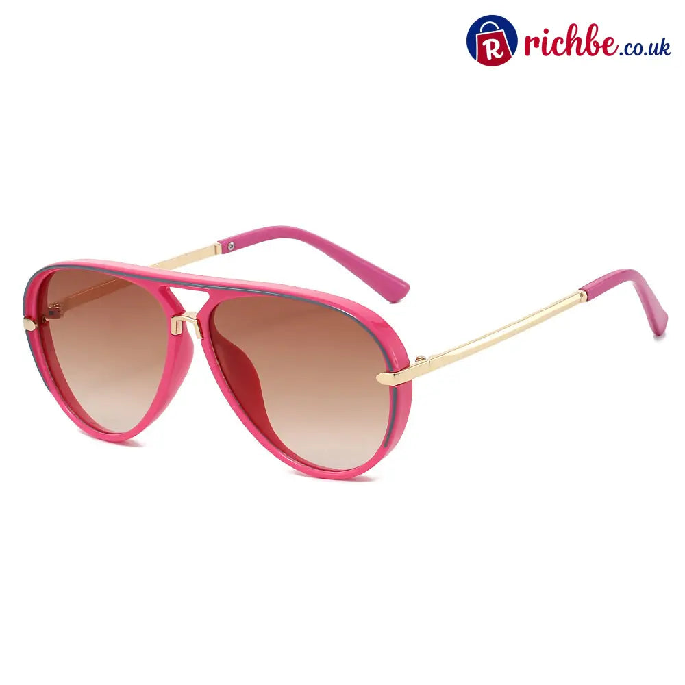 Retro Oversized Aviator Sunglasses - Rose 🔥