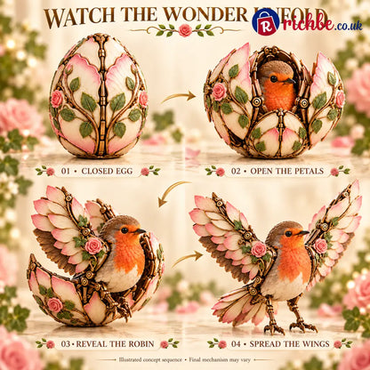 🌹🐦 Rosewing Robin – 2-in-1 Rose Egg to Mechanical Bird Transforming Figure - 1