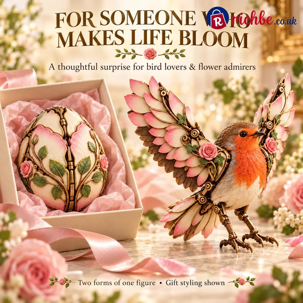 🌹🐦 Rosewing Robin – 2-in-1 Rose Egg to Mechanical Bird Transforming Figure - 1