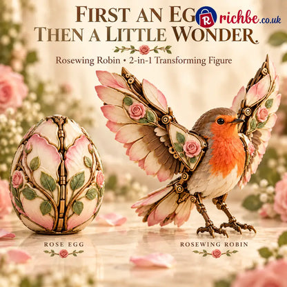 🌹🐦 Rosewing Robin – 2-in-1 Rose Egg to Mechanical Bird Transforming Figure - 1