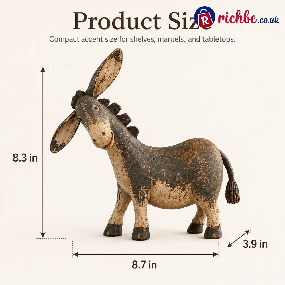Rustic Donkey Figurine for Farmhouse Decor