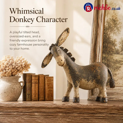 Rustic Donkey Figurine for Farmhouse Decor