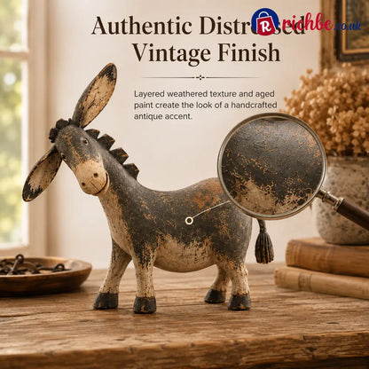 Rustic Donkey Figurine for Farmhouse Decor