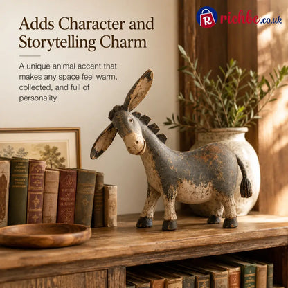 Rustic Donkey Figurine for Farmhouse Decor