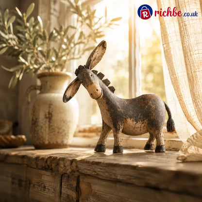 Rustic Donkey Figurine for Farmhouse Decor