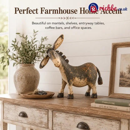 Rustic Donkey Figurine for Farmhouse Decor