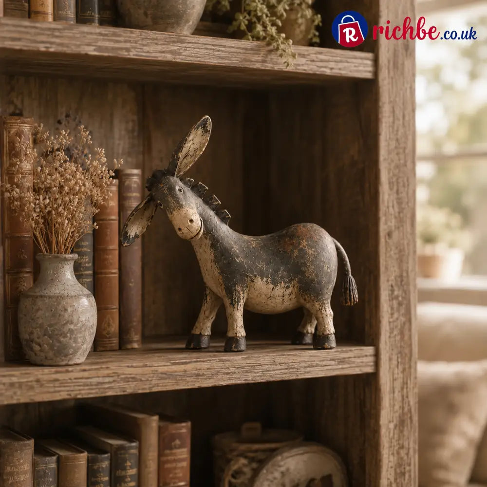 Rustic Donkey Figurine for Farmhouse Decor