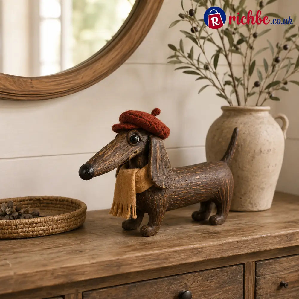 Rustic Gentleman Dachshund Resin Figurine