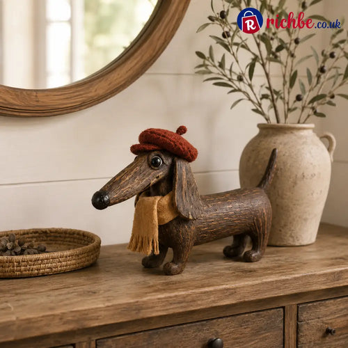 Rustic Gentleman Dachshund Resin Figurine