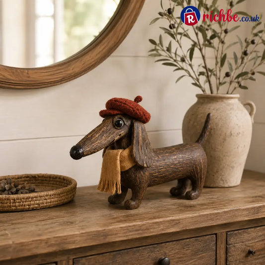 Rustic Gentleman Dachshund Resin Figurine