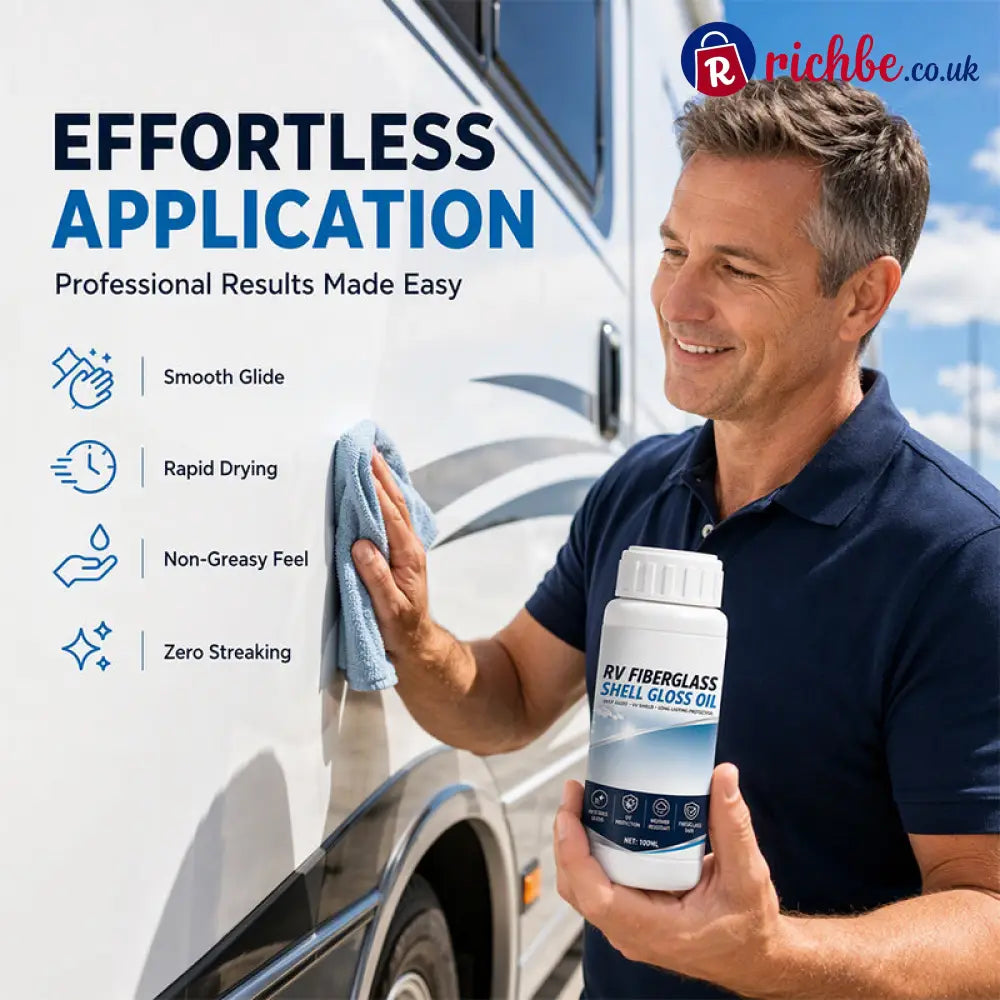 ✨ RV Fiberglass Gloss Oil Shine Restorer – UV‑Protective Easy‑Apply Long‑Lasting ✨ - 100ml + Mask Brush / Buy 1 - Car