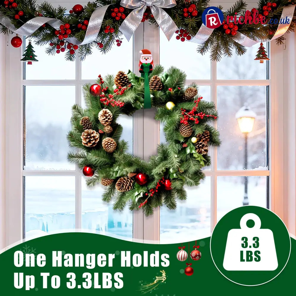 🎄🎅 Santa Claus Adhesive Hooks (12-Pack), no drills no nails just peel stick and hang - Houseware & Kitchen