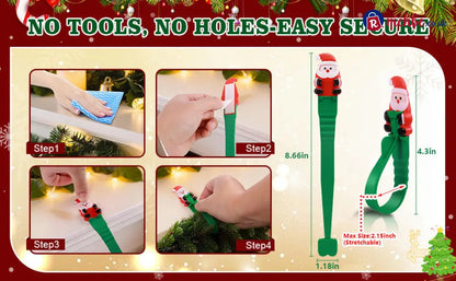 🎄🎅 Santa Claus Adhesive Hooks (12-Pack), no drills no nails just peel stick and hang - Houseware & Kitchen