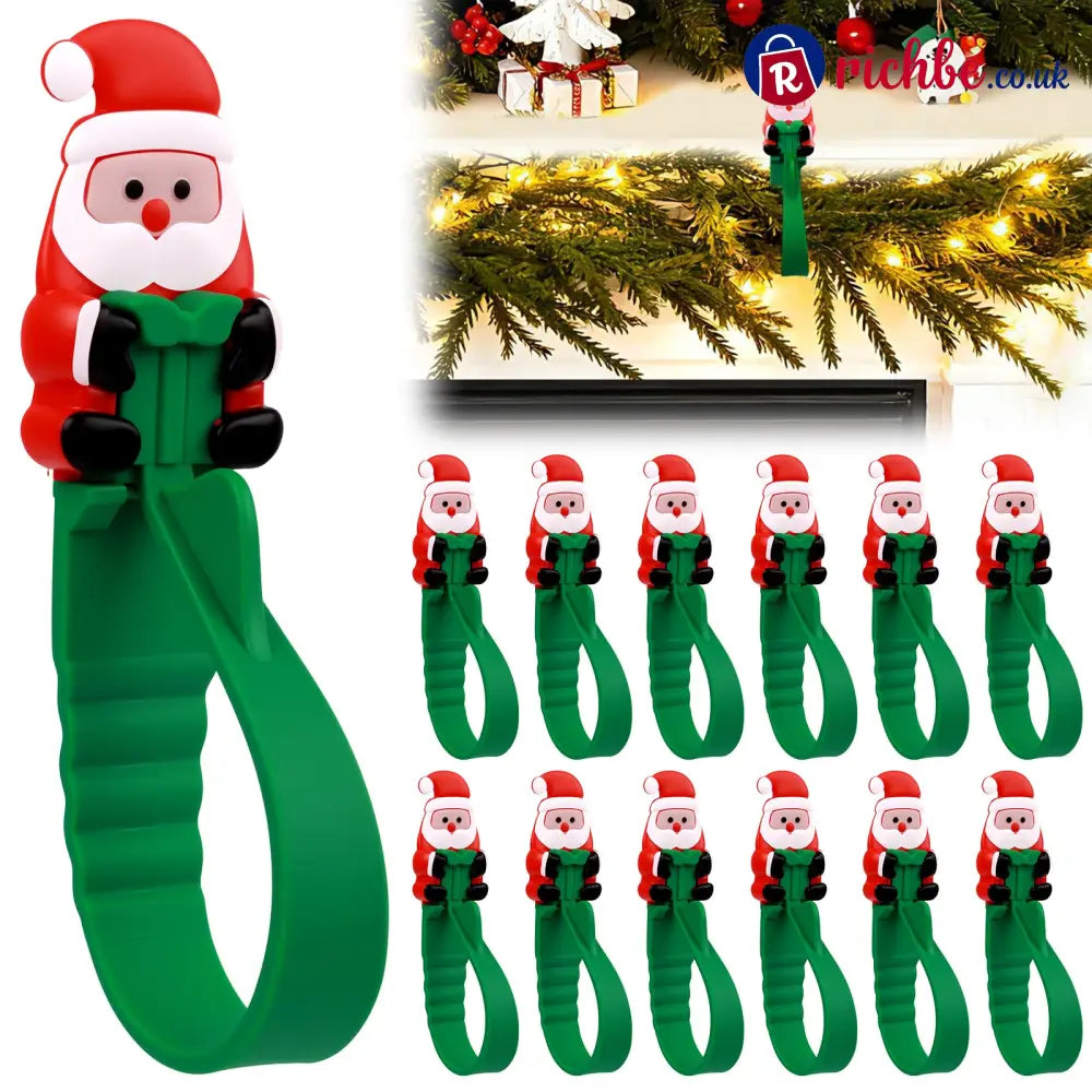 🎄🎅 Santa Claus Adhesive Hooks (12-Pack), no drills no nails just peel stick and hang - Houseware & Kitchen