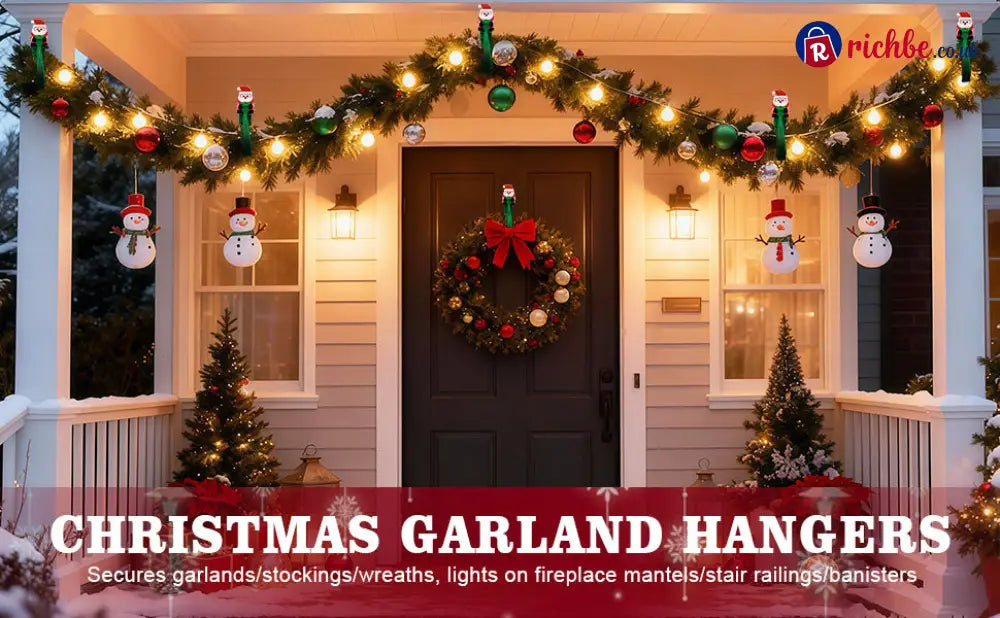 🎄🎅 Santa Claus Adhesive Hooks (12-Pack), no drills no nails just peel stick and hang - Houseware & Kitchen