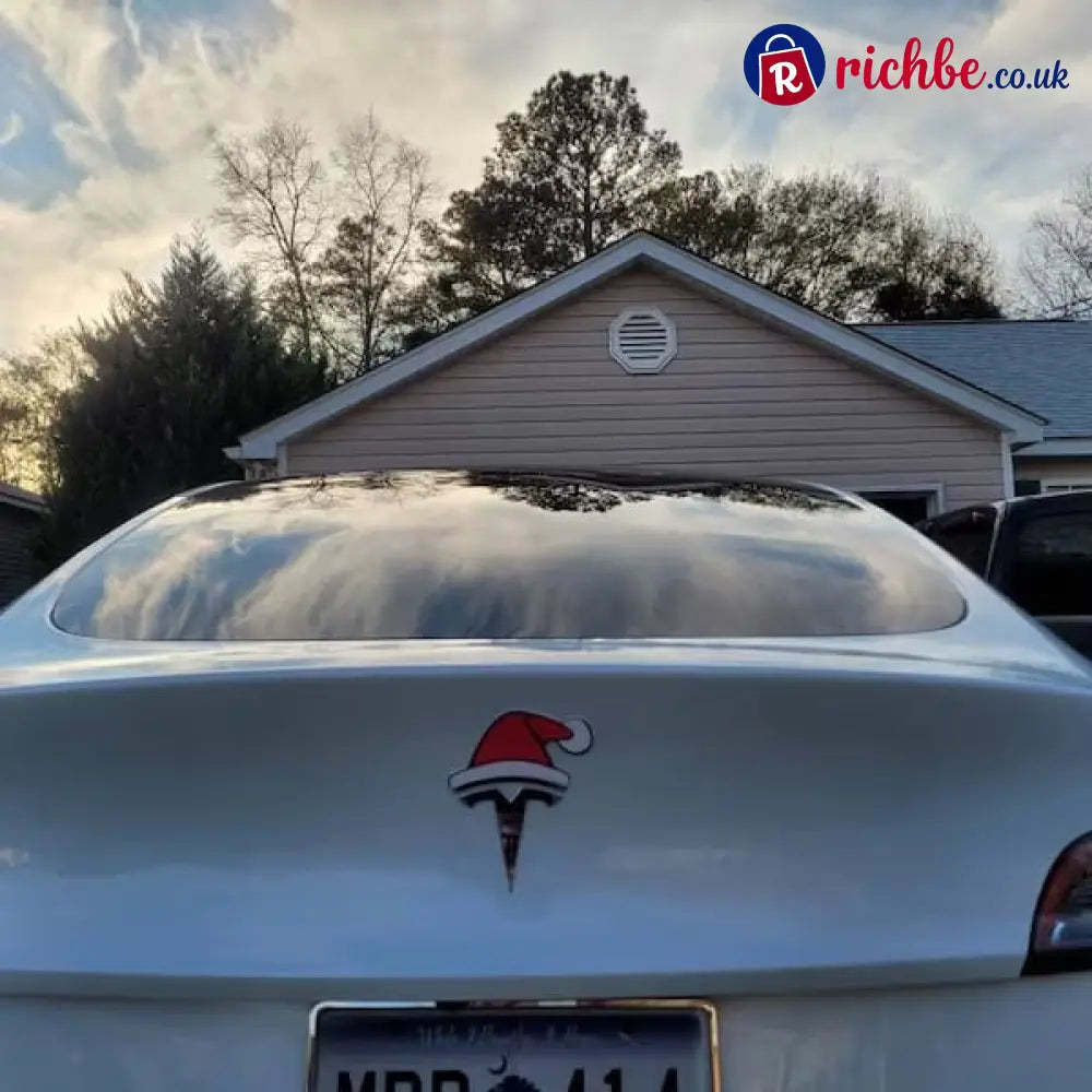 Santa Hat Overlay for Tesla Emblem Reusable!