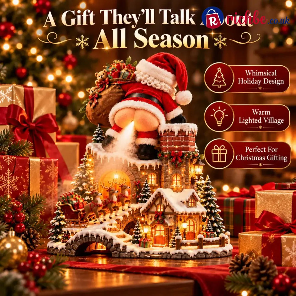 🎅 Santa’s Cheeky Christmas Village – Lighted Aroma Diffuser with Funny Santa Mist & Magical Holiday Glow