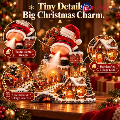 🎅 Santa’s Cheeky Christmas Village – Lighted Aroma Diffuser with Funny Santa Mist & Magical Holiday Glow